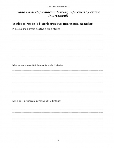 Plan lector en español con actividades de lectura crítica